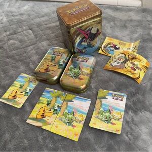 Pokémon Collectible Tin Set with stickers